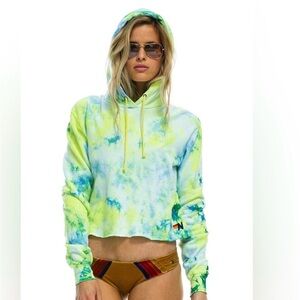 Aviator Nation Tie-Dye Cropped Hoodie